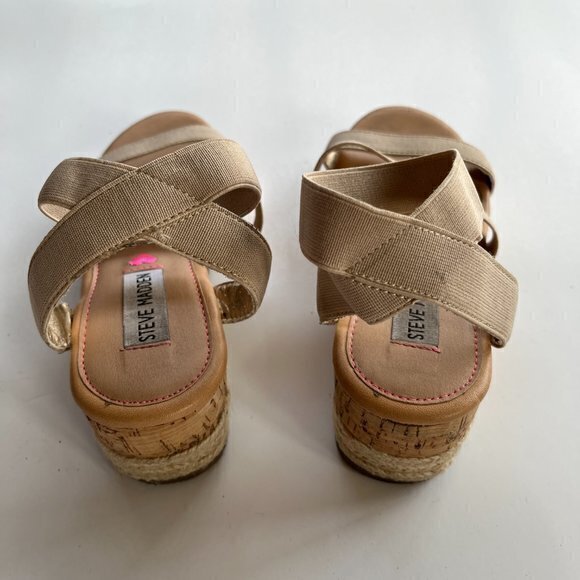 Steve Madden‎ Kids' Jbandi Espadrille Wedge Sandal, J Bandi, Natural Size 4 - Picture 5 of 7